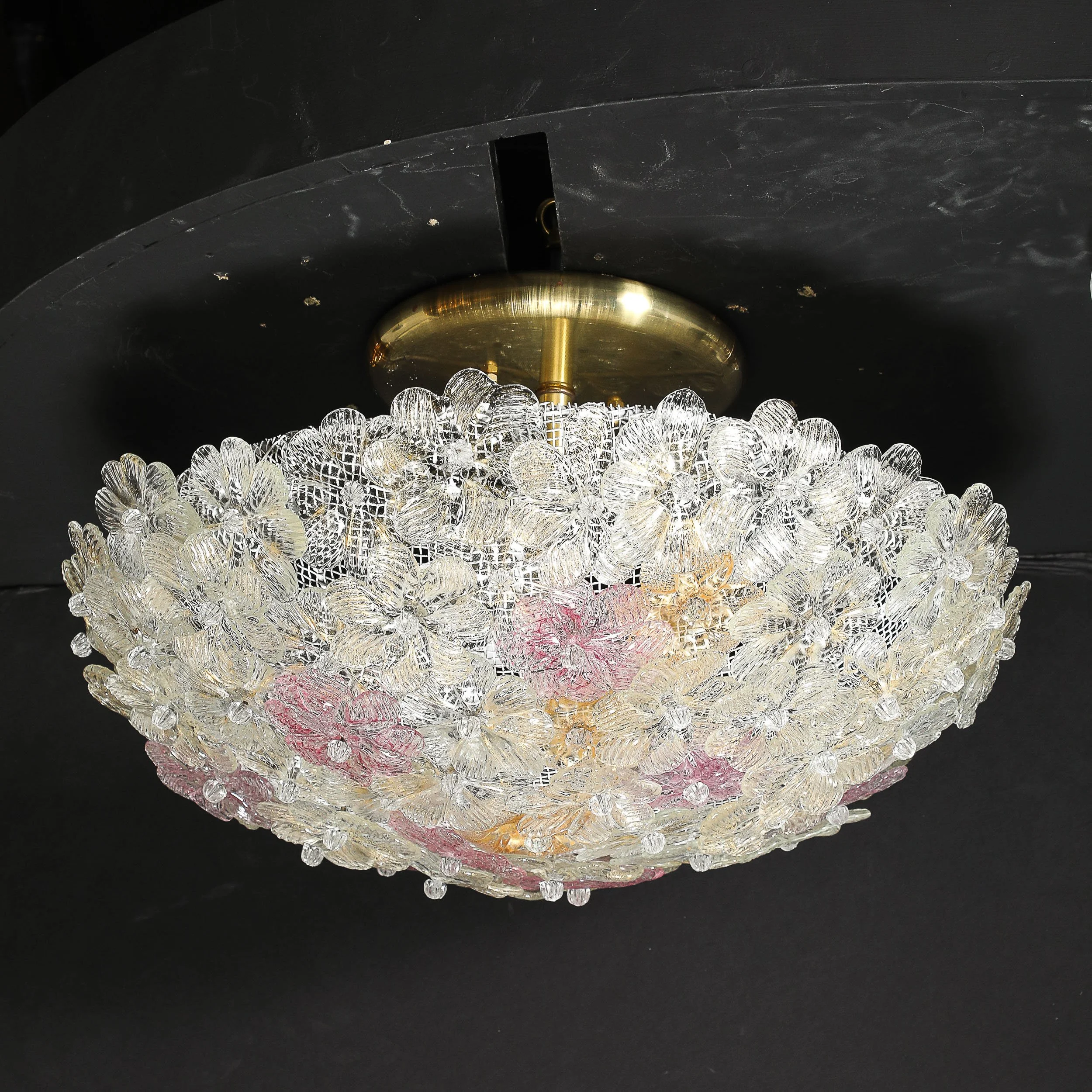 Mid-Century Hand-Blown Murano Glass Six Arm Chandelier by Barovier